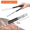 10-inch stainless steel grill tongs with non-slip grip, 4-pack (5)
