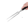12-inch stainless steel carving fork set with wood and ABS handles (2)
