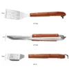 Set di utensili per barbecue in legno da 17 pezzi con utensili in acciaio inox e custodia per il trasporto (2)