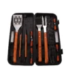 Set di utensili per barbecue in legno da 17 pezzi con utensili in acciaio inox e custodia per il trasporto (5)