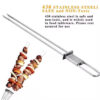 17-inch stainless steel BBQ skewers with wooden handles and push bar