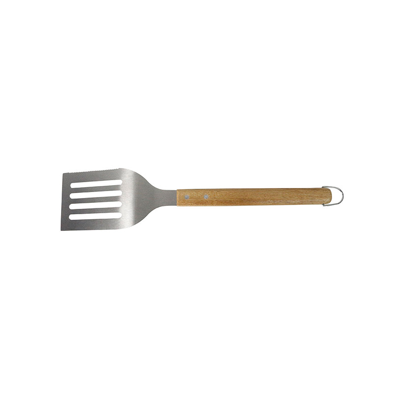 17-inch roestvrijstalen BBQ-spatel met gekartelde rand en acaciahouten handvat (1) 17-inch roestvrijstalen BBQ-spatel met gekartelde rand en acaciahouten handvat (1)