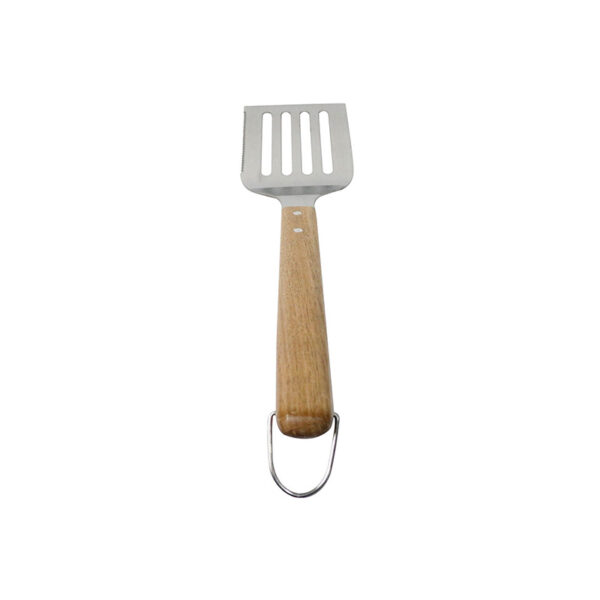 17-inch roestvrijstalen BBQ-spatel met gekartelde rand en acaciahouten handvat (2) 17-inch roestvrijstalen BBQ-spatel met gekartelde rand en acaciahouten handvat (2)