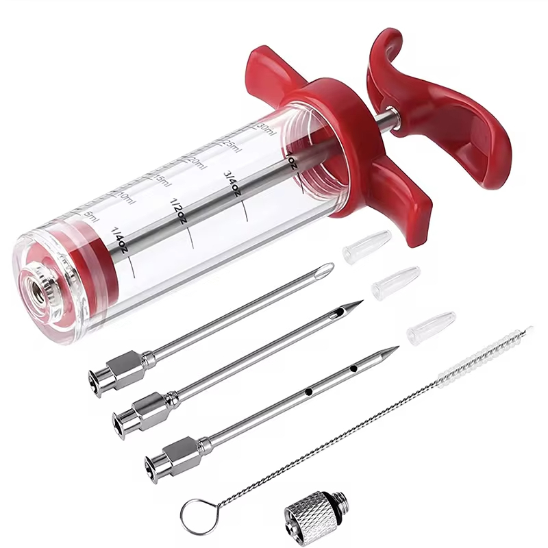 1oz Meat Injector Syringe with 3 Needles – OEM BBQ Tool (6) 1oz Meat Injector Syringe with 3 Needles – OEM BBQ Tool (6)