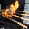 23 inch stainless steel BBQ skewers with wooden handles (5)