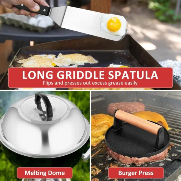25PCS Κιτ εξαρτημάτων σχάρας για επίπεδη ψησταριά (5) Κιτ ψησίματος επίπεδης κορυφής 25 τεμαχίων - ΟΕΜ σετ εργαλείων σχάρας χύμα