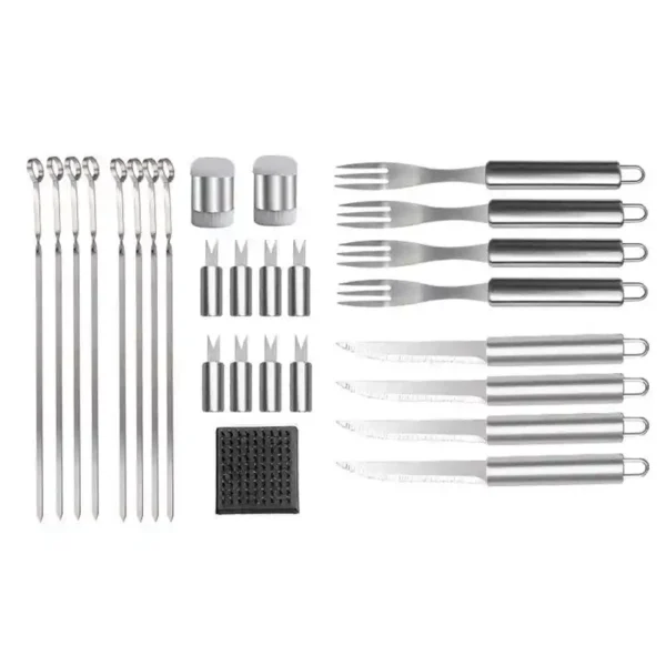 33-delige roestvrijstalen BBQ-gereedschapset met Oxford-tas (3) 33-delige BBQ-gereedschapsset met Oxford-tas - OEM roestvrije set