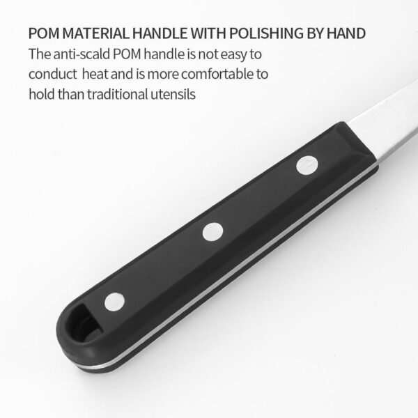 3x5 roestvrijstalen spatel met zwart ergonomisch handvat (2) 3x5 roestvrijstalen spatel met zwart ergonomisch handvat (2)