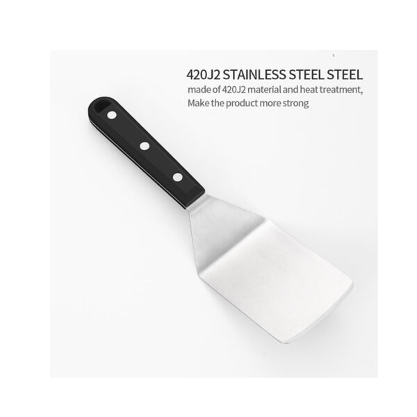3x5 roestvrijstalen spatel met zwart ergonomisch handvat (5) 3x5 roestvrijstalen spatel met zwart ergonomisch handvat (5)