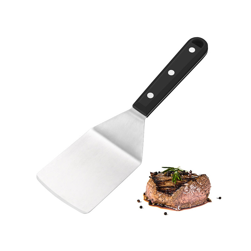 3x5 roestvrijstalen spatel met zwart ergonomisch handvat (6) 3x5 roestvrijstalen spatel met zwart ergonomisch handvat (6)