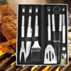 6-piece stainless steel BBQ tool set in aluminum case for bulk whol (4)