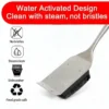 Brosse à grillades à vapeur sans poils avec tête remplaçable et long manche (4) Brosse à grillades à vapeur sans poils avec tête remplaçable et long manche (4)
