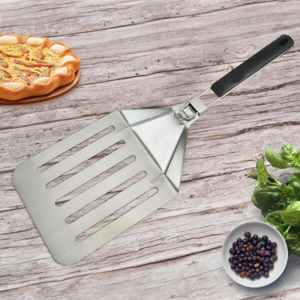 Extra grote roestvrijstalen BBQ-spatel met inklapbaar handvat (1) Extra grote roestvrijstalen BBQ-spatel met inklapbaar handvat (1)
