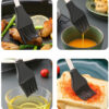 Heat-resistant silicone basting brush with curved wooden handle for BBQ use (1)