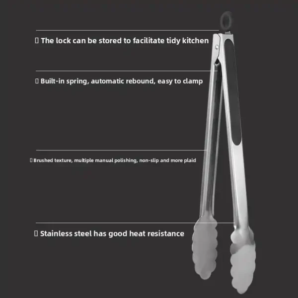 Heavy-Duty Roestvrij Staal Grill Tongs voor BBQ en Keuken Gebruik (5) Heavy-Duty Roestvrij Staal Grill Tongs voor BBQ en Keuken Gebruik (5)