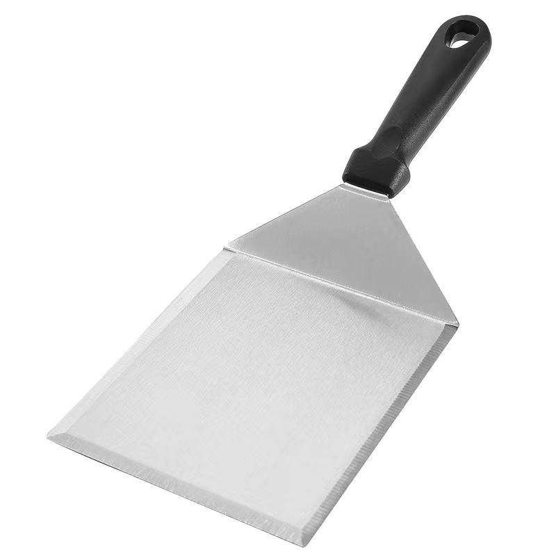 Zware roestvrijstalen hamburger spatel met plastic handvat voor Zware roestvrijstalen hamburger spatel met plastic handvat voor