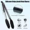 Pinça de silicone para grelhar com pega em aço inoxidável - Disponível em 3 tamanhos (5)