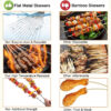 Stainless Steel Flat BBQ Skewers with Storage Tube (2)
