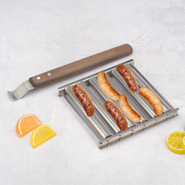 Ανοξείδωτος κύλινδρος Hotdog με ξύλινη λαβή (4) Ανοξείδωτος κύλινδρος Hotdog με ξύλινη λαβή (4)
