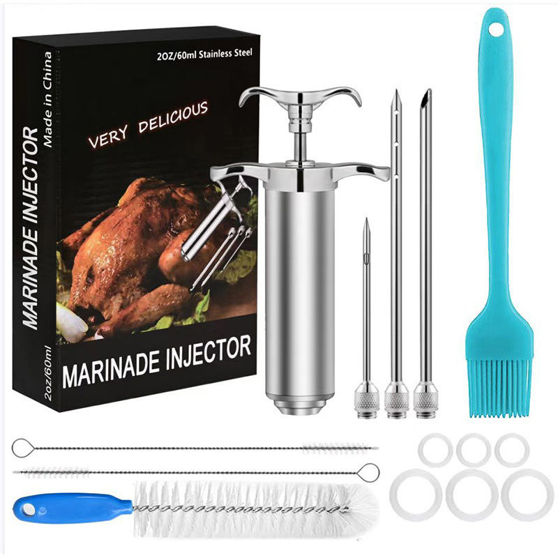 Stainless Steel Meat Injector Kit with 3 Needles – OEM Ready (1) Stainless Steel Meat Injector Kit with 3 Needles – OEM Ready (1)