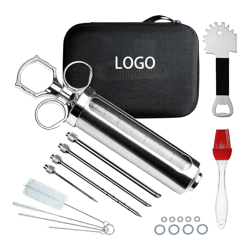 Stainless Steel Meat Injector Kit with 4 Needles – Bulk OEM (1) Stainless Steel Meat Injector Kit with 4 Needles – Bulk OEM (1)