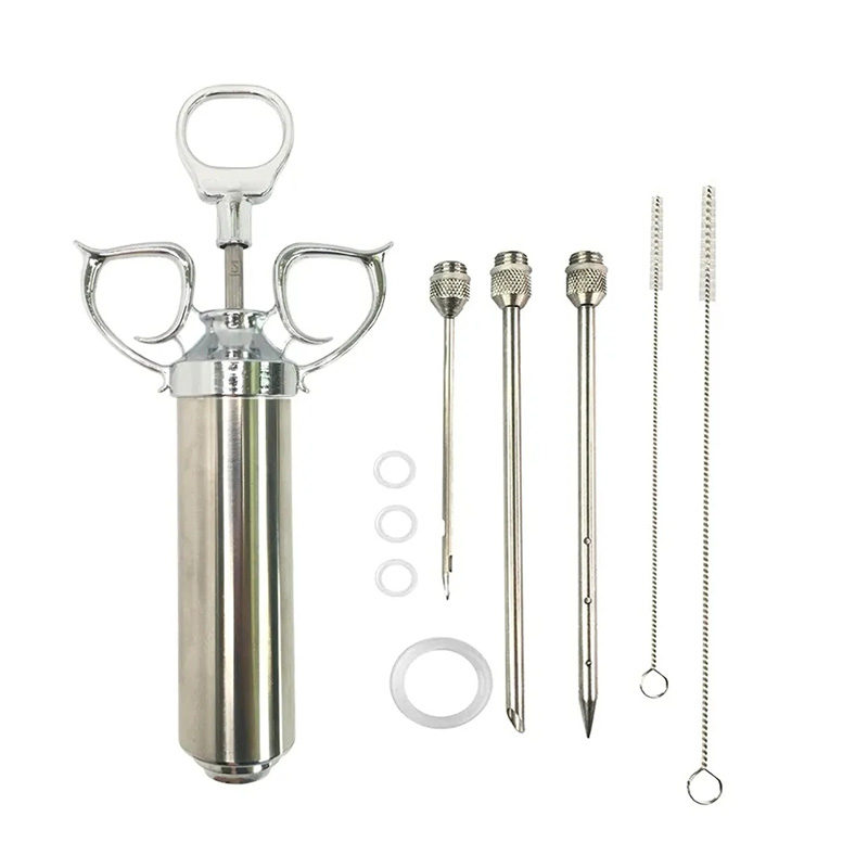 Stainless Steel Meat Injector Kit – 2oz with 3 Needles (2) Stainless Steel Meat Injector Kit – 2oz with 3 Needles (2)