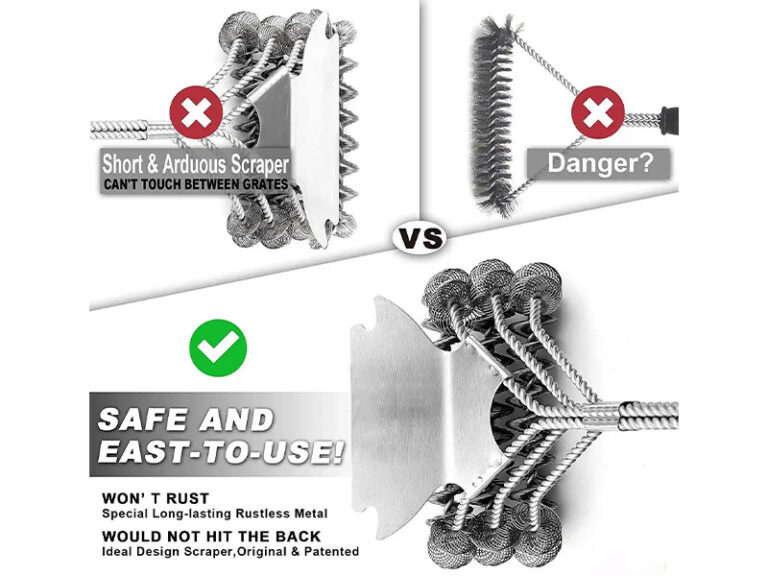 Como utilizar o utensílio de limpeza para grelhadores